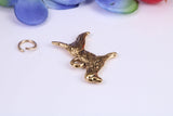 Pointer Dog Charm, Traditional Charm, Made from Solid Cast Yellow Gold, British Hallmarked