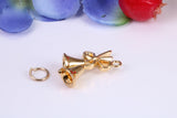 Wedding Bells Charm, Made from Solid Cast Yellow Gold, British Hallmarked