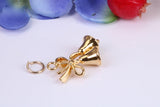 Wedding Bells Charm, Made from Solid Cast Yellow Gold, British Hallmarked