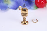 Wine Goblet Charm, Traditional Charm, Made from Solid Cast Yellow Gold, British Hallmarked