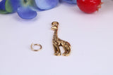 Giraffe Charm, Traditional Charm, Made from Solid Cast Yellow Gold, British Hallmarked