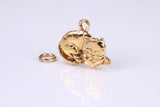 Cat Charm, Traditional Charm, Made from Solid Yellow Gold, British Hallmarked, Complete with Attachment Link