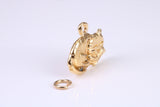 Cat Charm, Traditional Charm, Made from Solid Yellow Gold, British Hallmarked, Complete with Attachment Link