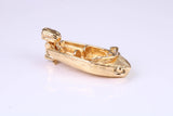 Speed Boat Charm, Traditional Charm, Made from Solid Yellow Gold, British Hallmarked, Complete with Attachment Link