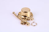 Magicians Hat Charm, Traditional Charm, This charm is made from solid cast Yellow Gold British Hallmarked