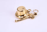Magicians Hat Charm, Traditional Charm, This charm is made from solid cast Yellow Gold British Hallmarked