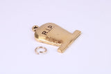 R I P Tombstone Charm, Made from Solid Cast Yellow Gold, British Hallmarked, Complete with Attachment Link