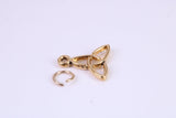 Trinity Knot Charm, Made from Solid Cast Yellow Gold, British Hallmarked, Complete with Attachment Link