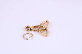 Trinity Knot Charm, Made from Solid Cast Yellow Gold, British Hallmarked, Complete with Attachment Link