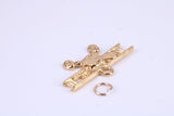 Airplane Charm, Traditional Charm, Made from Solid Cast Yellow Gold, British Hallmarked, Complete with Attachment Link