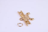 Airplane Charm, Traditional Charm, Made from Solid Cast Yellow Gold, British Hallmarked, Complete with Attachment Link