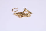 Wolf Charm, Traditional Charm, Made from Solid Cast Yellow Gold, British Hallmarked, Complete with Attachment Link