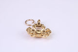 Crab Charm, Traditional Charm, Made from Solid Cast Yellow Gold, British Hallmarked, Complete with Attachment Link