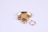 Tea Cup and Saucer Charm, Traditional Charm, Made from Solid Cast Yellow Gold, British Hallmarked, Complete with Attachment Link