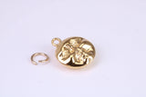 Happy and Sad Moon Charm, Traditional Charm, Made from Solid Cast Yellow Gold, British Hallmarked