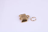 Book Charm, Traditional Charm, Made from Solid Cast Yellow Gold, British Hallmarked