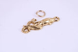 Squid Charm, Made from Solid Cast Yellow Gold, British Hallmarked