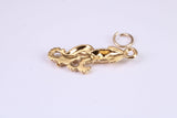 Squid Charm, Made from Solid Cast Yellow Gold, British Hallmarked