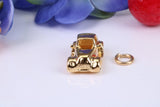 Car Charm, Made from Solid Cast Yellow Gold, British Hallmarked, Complete with Attachment Link