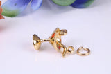 Cocktail Glass Charm, Traditional Charm, Made from Solid Yellow Gold, British Hallmarked, Complete with Attachment Link