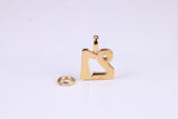 21st Birthday Charm, Made from Solid Cast Yellow Gold, British Hallmarked, Complete with Attachment Link