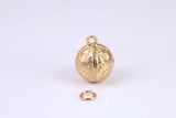 Moon and Star Sphere Charm, Traditional Charm, Made from Solid Yellow Gold, British Hallmarked, Complete with Attachment Link