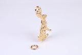 Hare Charm, Traditional Charm, Made from Solid Yellow Gold, British Hallmarked, Complete with Attachment Link
