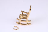 Rocking Chair Charm, Made from Solid Cast Yellow Gold, British Hallmarked