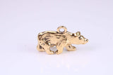 California Bear Charm, Made from Solid Cast Yellow Gold, British Hallmarked, Complete with Attachment Link