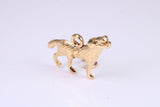 Howling Wolf Charm, Made from Solid Yellow Gold, British Hallmarked, Complete with Attachment Link