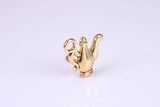 Teapot Charm, Made from Solid Cast Yellow Gold, British Hallmarked, Complete with Attachment Link
