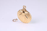 Sea Shell Charm, Made from Solid Yellow Gold, British Hallmarked, Complete with Attachment Link