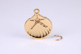 Sea Shell Charm, Made from Solid Yellow Gold, British Hallmarked, Complete with Attachment Link