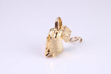 Tea Bag Charm, Traditional Charm, Made from Solid Yellow Gold, British Hallmarked, Complete with Attachment Link