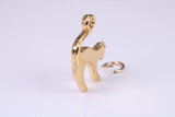 Cat Charm, Traditional Charm, Made from Solid Yellow Gold, British Hallmarked, Complete with Attachment Link