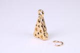 Wedge of Cheese Charm, Traditional Charm, Made from Solid Yellow Gold, British Hallmarked, Complete with Attachment Link