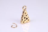 Wedge of Cheese Charm, Traditional Charm, Made from Solid Yellow Gold, British Hallmarked, Complete with Attachment Link