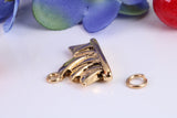 Sidney Opera House Charm, Made from Solid Cast Yellow Gold, British Hallmarked