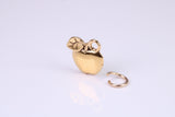 Apple Charm, Traditional Charm, Made from Solid Cast Yellow Gold, British Hallmarked, Complete with Attachment Link