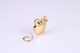 Apple Charm, Traditional Charm, Made from Solid Cast Yellow Gold, British Hallmarked, Complete with Attachment Link