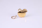Apple Charm, Traditional Charm, Made from Solid Cast Yellow Gold, British Hallmarked, Complete with Attachment Link