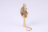 Spiral of Life Charm, Traditional Charm, Made from Solid Yellow Gold, British Hallmarked, Complete with Attachment Link