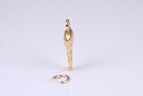 Ice Cream Cone Charm, Traditional Charm, Made from Solid Yellow, British Hallmarked, Complete with Attachment Link