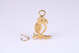 Parrot Charm, Made from Solid Cast Yellow Gold, British Hallmarked, Complete with Attachment Link