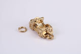 Car Charm, Traditional Charm, Made from Solid Yellow Gold, British Hallmarked, Complete with Attachment Link