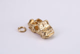 Car Charm, Traditional Charm, Made from Solid Yellow Gold, British Hallmarked, Complete with Attachment Link