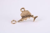 Sail Fish Charm, Traditional Charm, Made from Solid Yellow Gold, British Hallmarked, Complete with Attachment Link