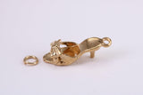 Stiletto Charm, Traditional Charm, Made from Solid Yellow Gold, British Hallmarked, Complete with Attachment Link