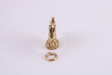 Circus Elephant Charm, Traditional Charm, Made from Solid Yellow Gold, British Hallmarked, Complete with Attachment Link