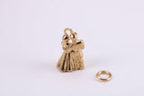 Couple at the Alter Charm, Made from Solid Cast Yellow Gold, British Hallmarked, Complete with Attachment Link